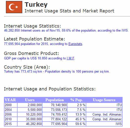 Türkiye'de İnternet Kullanım İstatistikleri